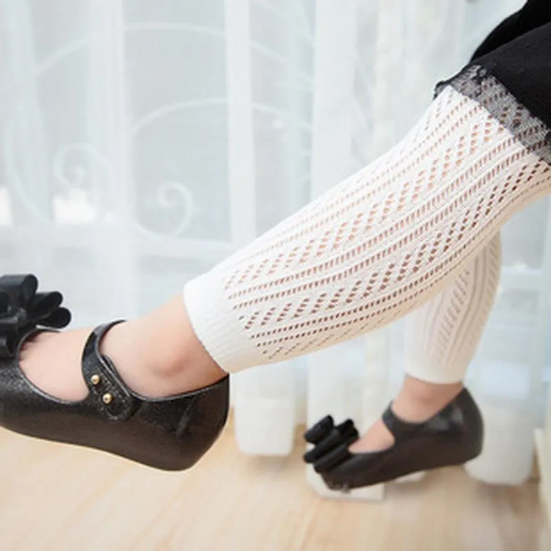 Infant Baby Girls Summer Thin Mesh Leggings Breathable Combed Cotton Tights Solid Color Casual Pantyhose Kids Clothing