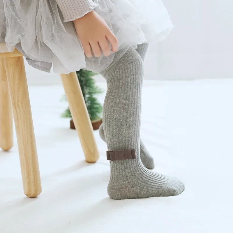 Baby Girls Tights Fall Spring Combed Cotton Toddler Leggings Cute Bowknot Infant Princess Pantyhose