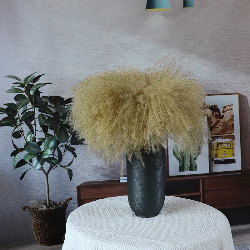 Natural Dried Pampas Grass Reed Flowers Fluffy Feathers Boho Floral Bouquet For Home Wedding Party Room Decoration