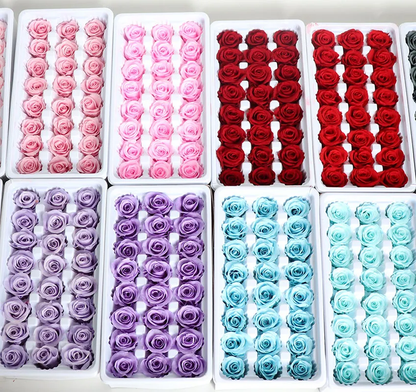 Geconserveerde Rozen Doos Echte Verse Rozenkoppen Voor DIY Bloemstukken Huis Bruiloft Feest Decor Knutselmaterialen