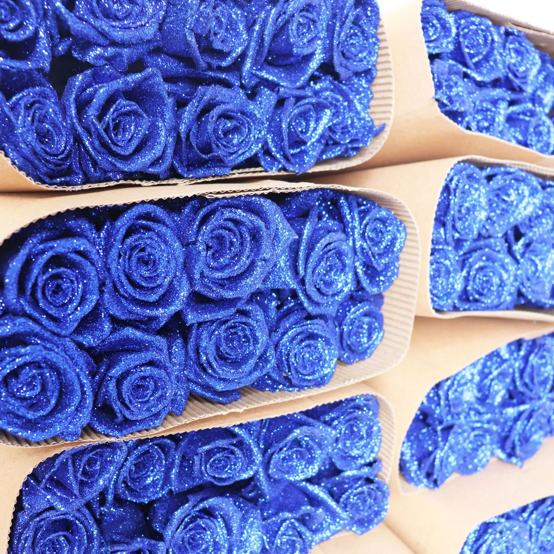 Blau Glitter Rose Trockenblumenstrauß Echte Konservierte Blumen Für Valentinstag Zuhause Hochzeit Party Dekor