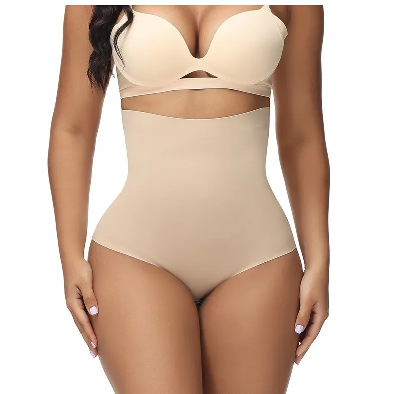 Damen Hohe Taille Miederhose Bauchweg Nahtlos Tanga Unterwäsche Po-Lifting Schlankheitswäsche