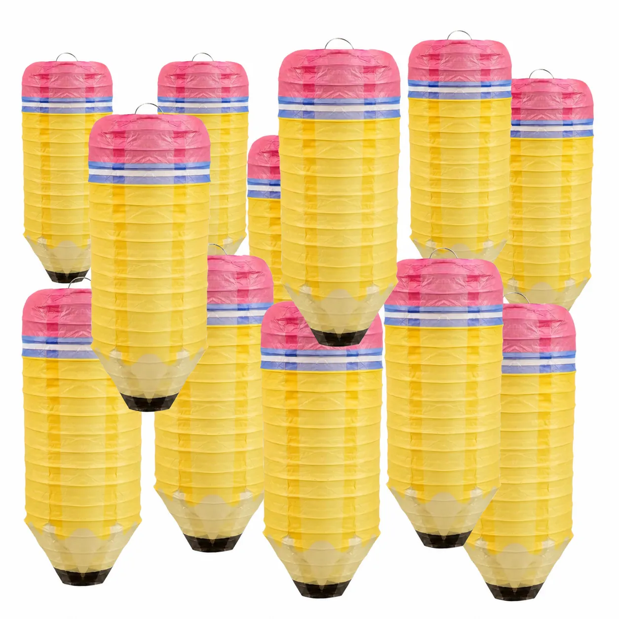 Back To School Pencil Paper Lantern Hanging Decorations Classroom Decor Cute Cartoon Paper Lanterns Party Supplies