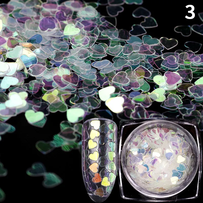 Laser Herz Stern Runde Nagel Pailletten Glitzer Flocken Bunter Farbverlauf DIY Nail Art Zubehör Für Damen