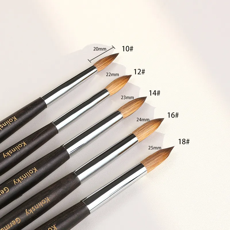 Professional Kolinsky Sable Acrylic Nail Brush Sandalwood Handle UV Gel Painting Art Brush