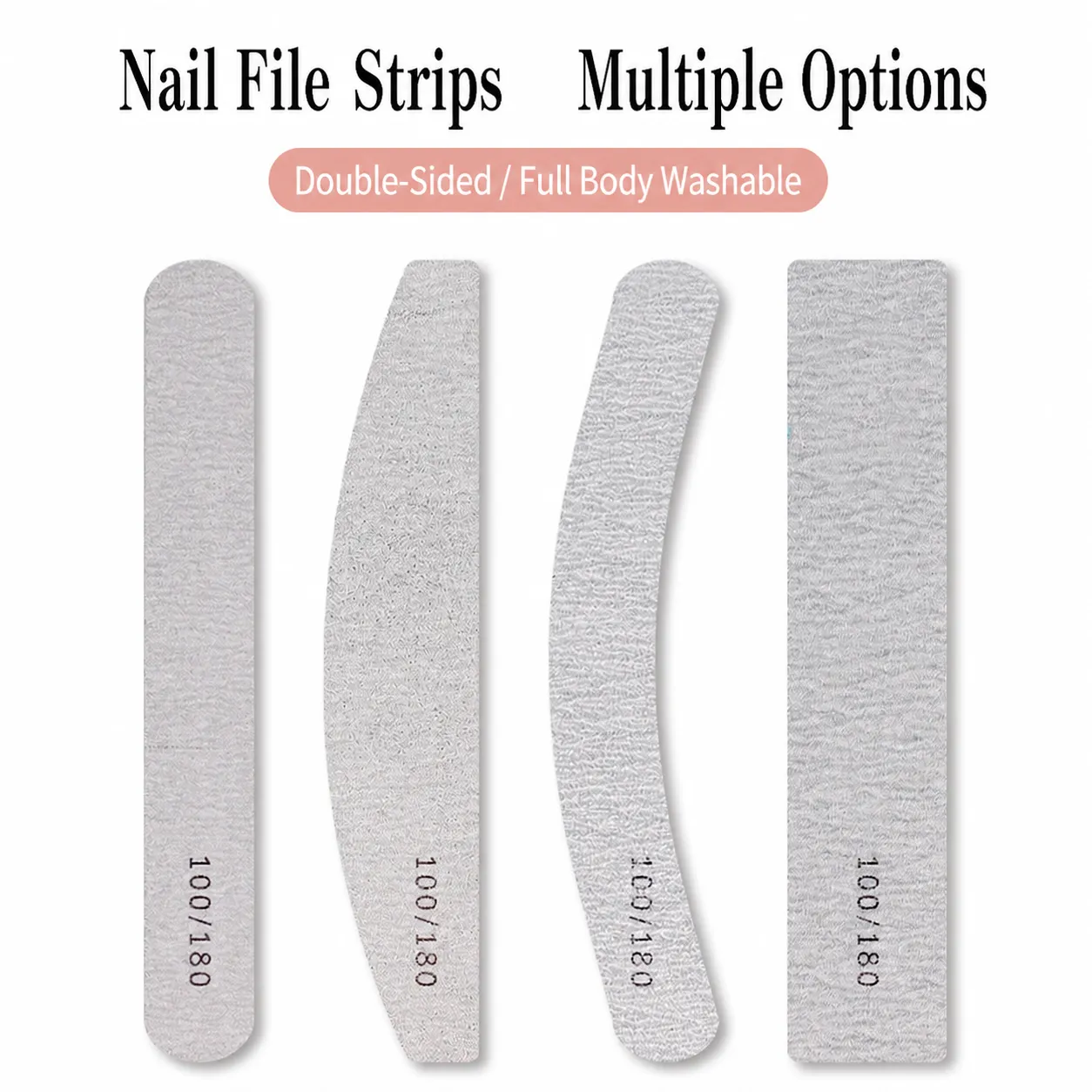Professional Nail File Buffer PVC Sanding Paper Double Sided Manicure Nail Care Shaping Buffing Tool Nail Art Accessories