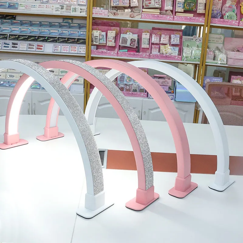 LED Nail Half Moon Lamp U Shaped Desk Fill Light Rhinestone Professional Beauty Lighting For Manicure Salon Equipment