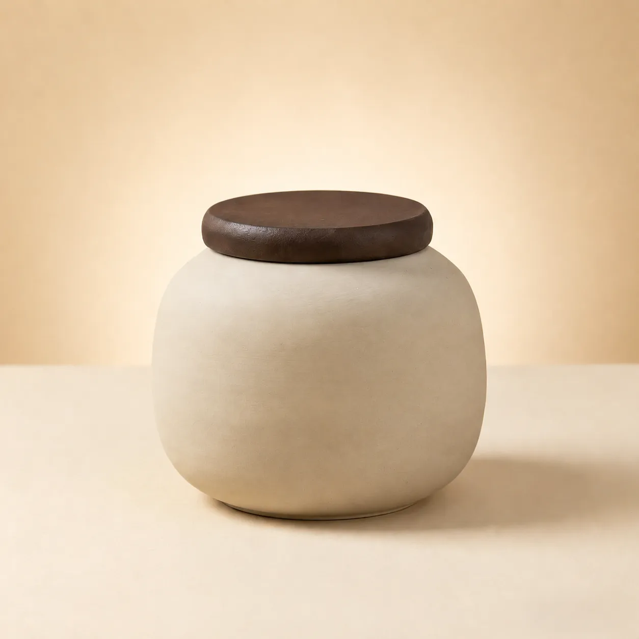 Urne pour Animal de Compagnie en Céramique pour Chiens Chats Petit Souvenir Commémoratif Pot Scellé Résistant à l'Humidité avec Couvercle en Bois Support pour Cendres