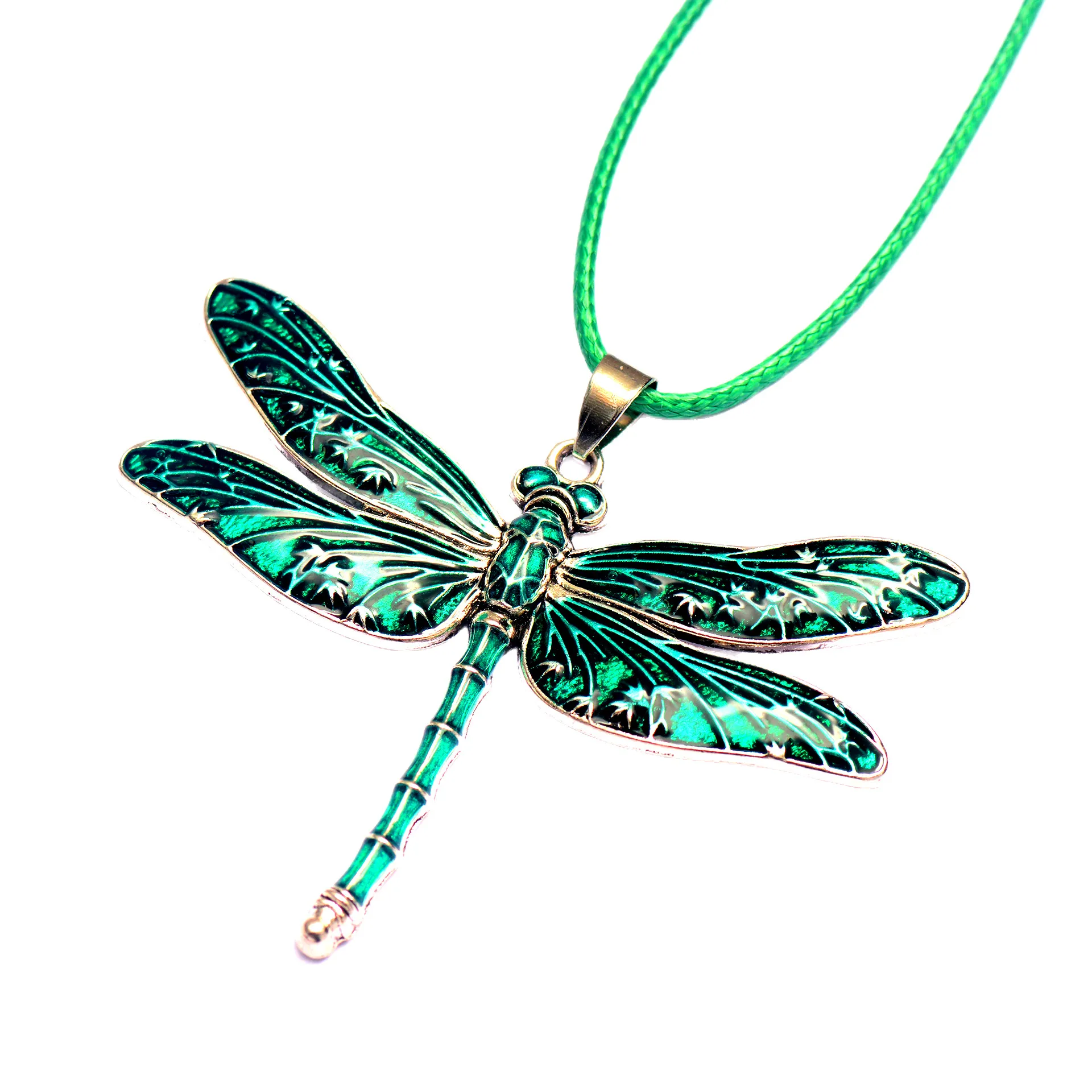 Vintage Libelle Anhänger Halskette Zinklegierung Insekten Schmuck Emaille Optik Wald Stil Anhänger Mit Kette Für Damen Alltag Accessoire