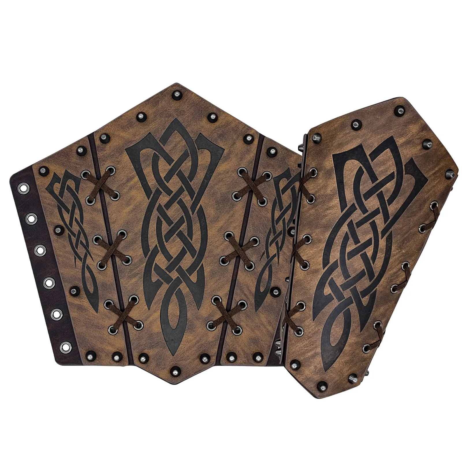 Brassards de Bras en Cuir Viking Médiéval Gantelet Nœud Celtique Rivet Bracelet Armure Pour Accessoires de Costume de Cosplay d'Halloween