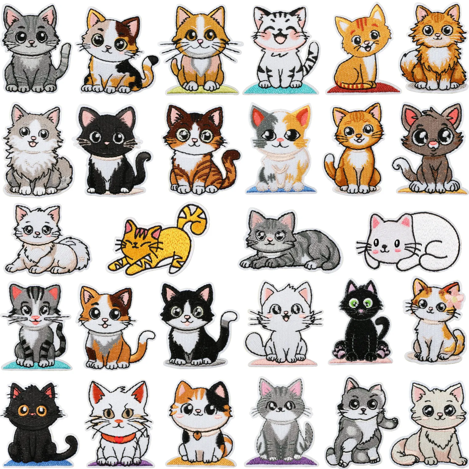 Süße Cartoon Katze Stickerei Flicken zum Aufbügeln Applikation DIY Kleidung Reparatur Abzeichen für Kleidung Rucksäcke Jacken Hüte