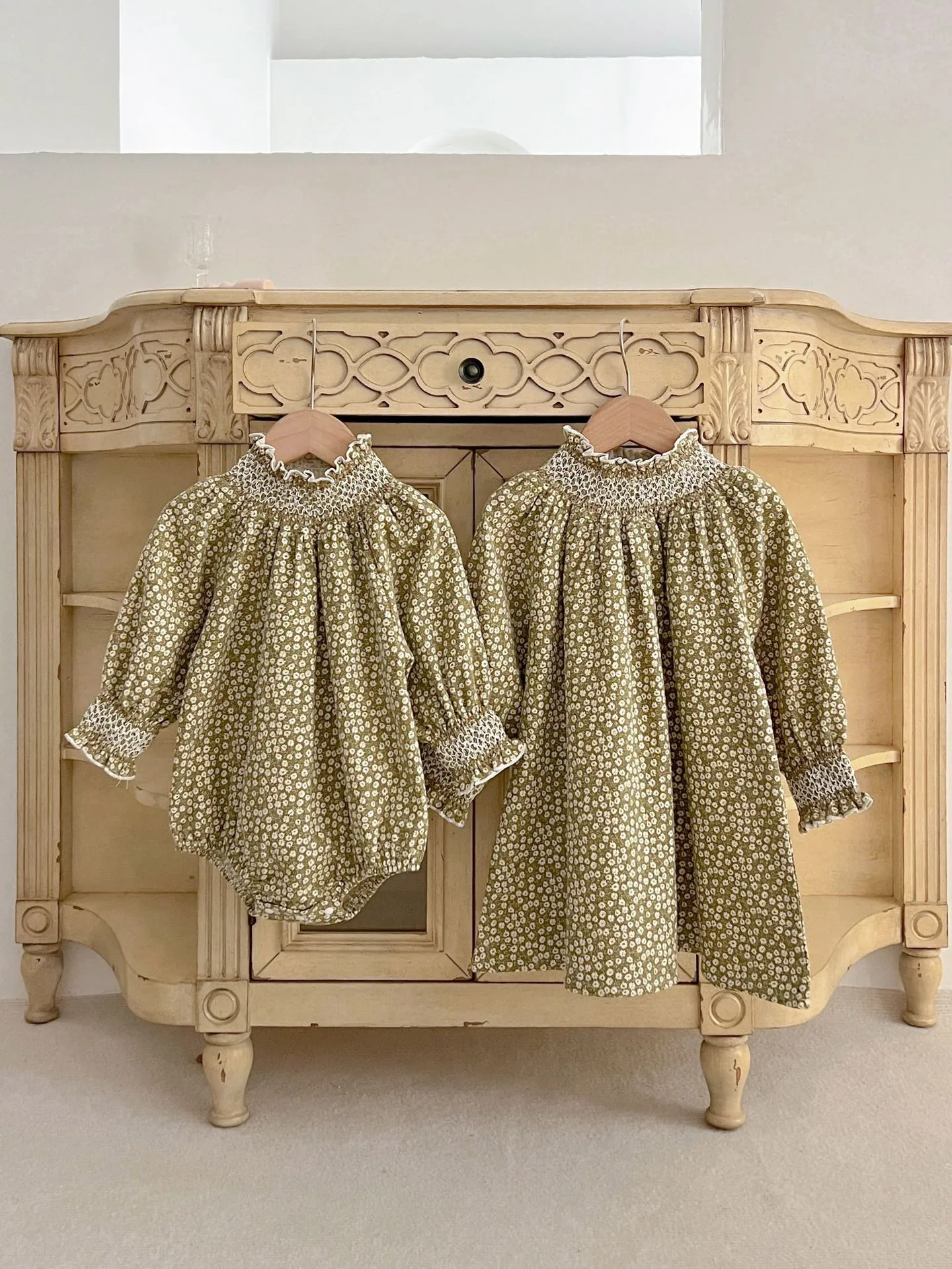 Infant Baby Girls Floral Long Sleeve Dress Toddler Cute Princess Ruffle Collar Romper Spring Casual Cotton Clothes