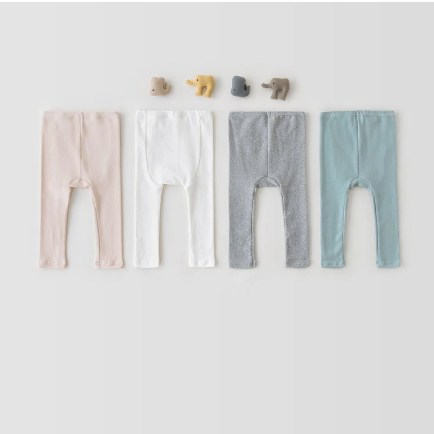 Neonato Casual Cotone Tinta Unita Vita Elastica Pantaloni Lunghi Carini Big PP Leggings