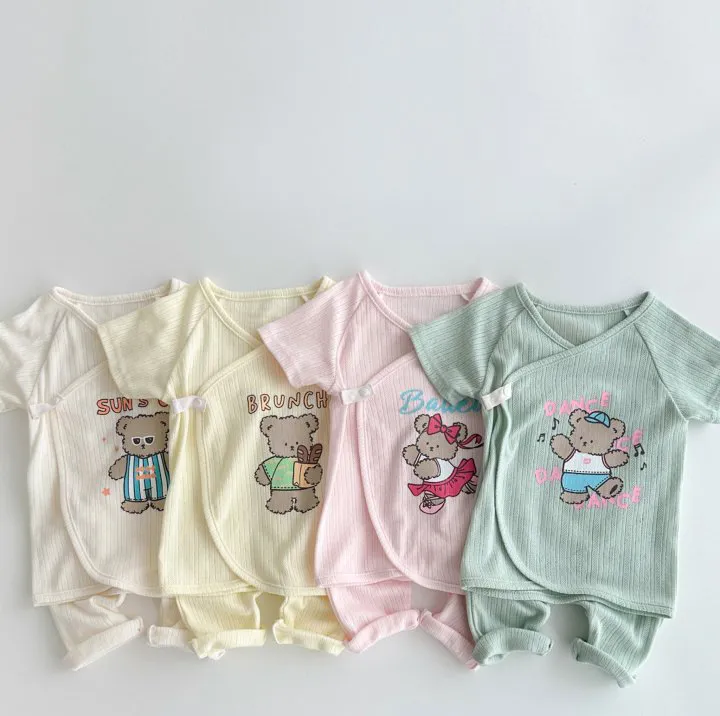 Infant Summer Cotton Short Sleeve T-Shirt And Pants Set Cute Cartoon Bear Newborn Baby Casual Clothes Outfit