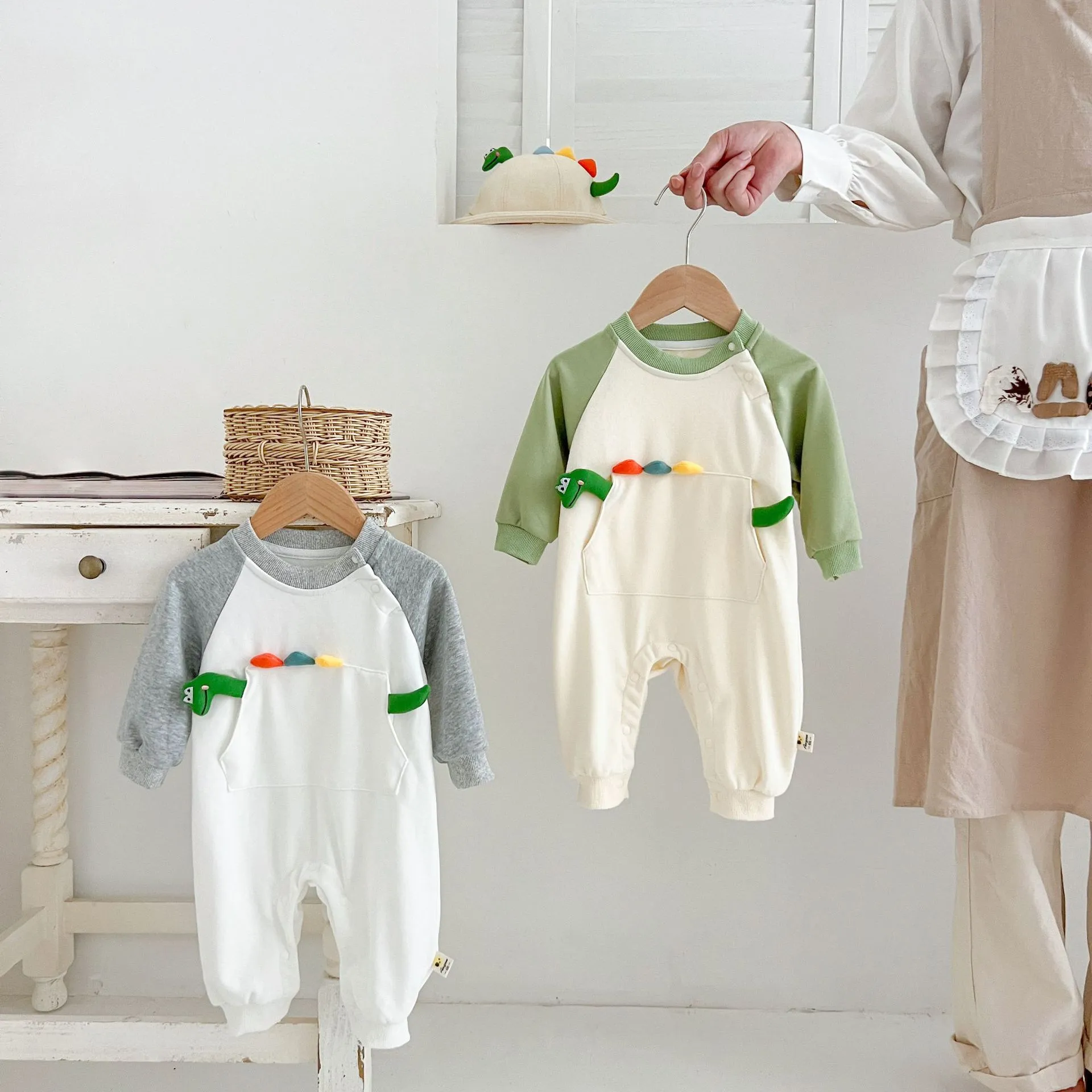 Zuigeling Baby Romper Schattige 3D Dinosaurus Lange Mouw Katoen Jumpsuit Pasgeboren Casual Zuigeling Kruipen Kleding Jongens Meisjes Herfst Kleding