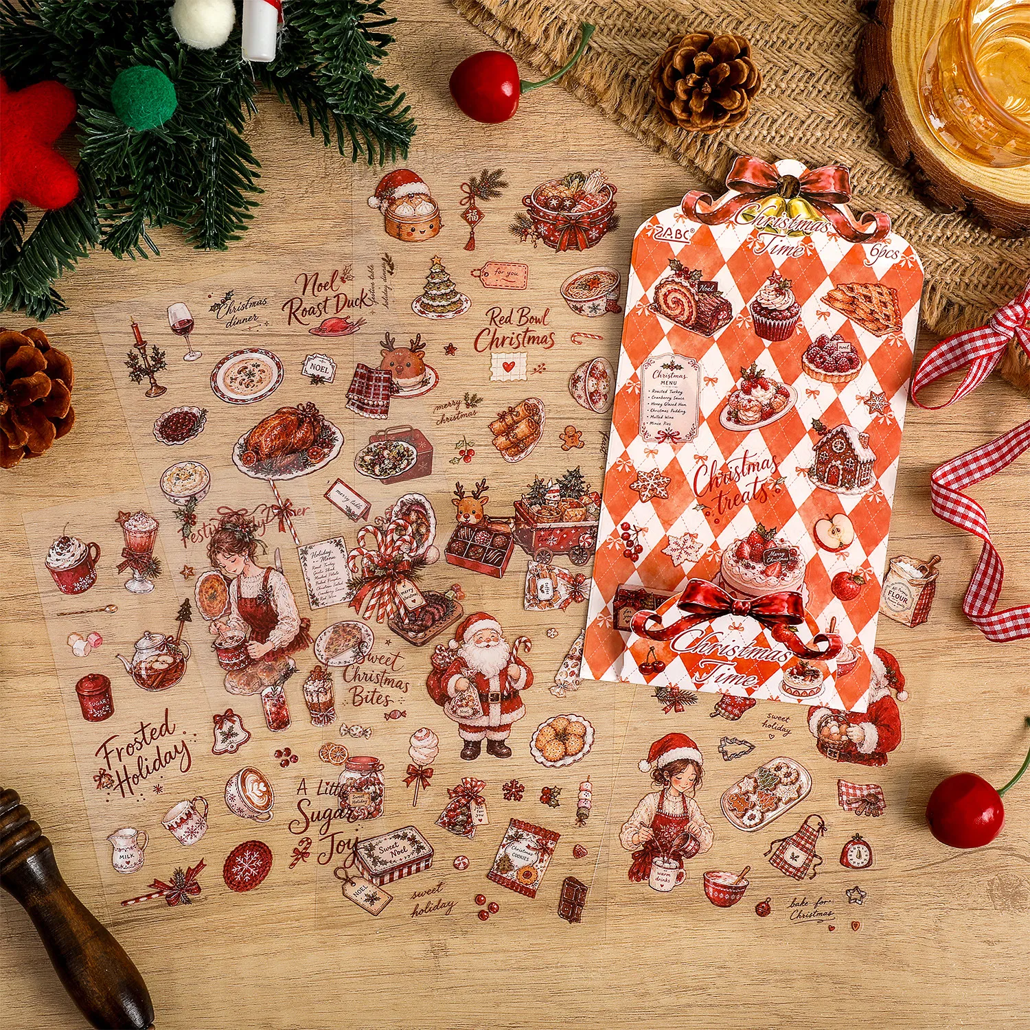 Weihnachten Märchen Serie PET Aufkleber Vintage Scrapbooking Materialien Wasserdicht Journaling Deko Aufkleber DIY Schreibwaren Etiketten