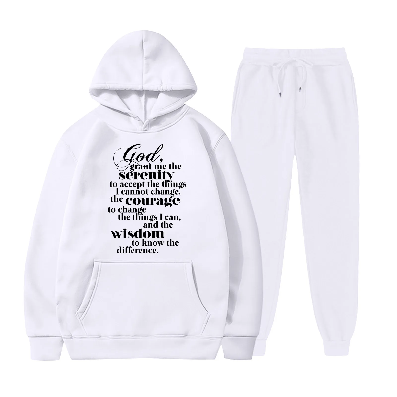 Set Felpa con Cappuccio in Pile e Pantaloni della Tuta da Uomo Felpa a Manica Lunga con Tasca Coulisse Completo Sportivo Casual