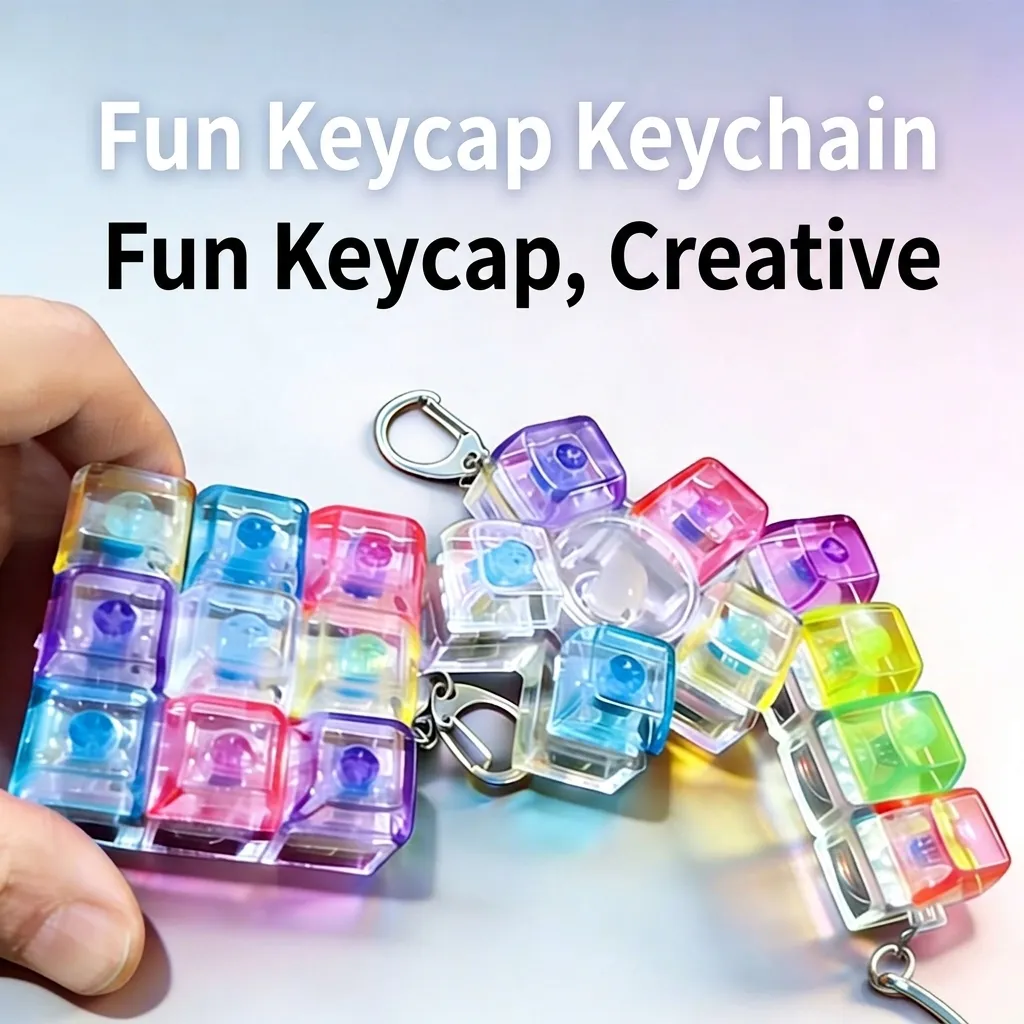 Mechanische Tastatur Schalter Schlüsselanhänger Fidget Toy Stressabbau Klick Spielzeug Mit LED Licht Schreibtisch Spielzeug