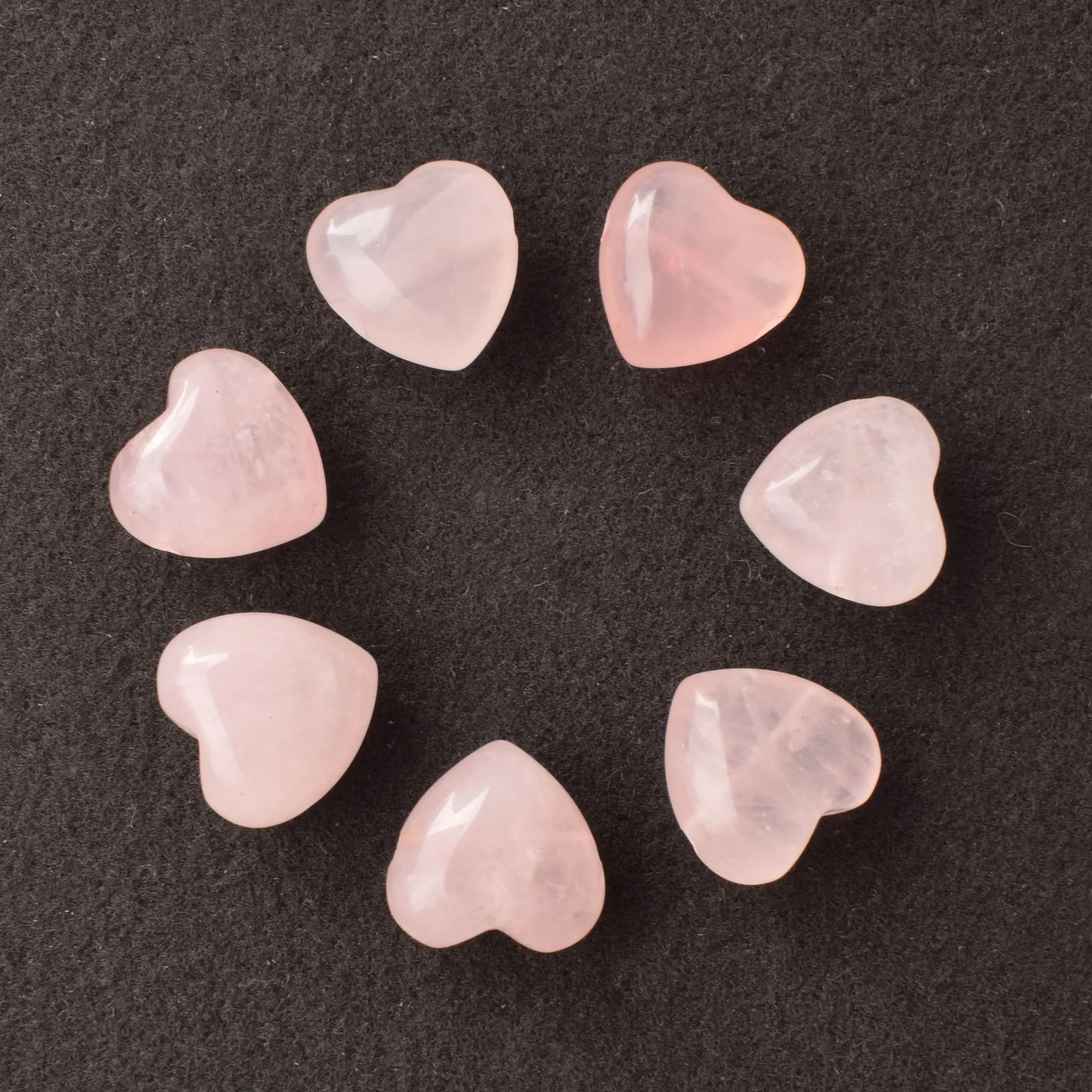 Perles Percées en Quartz Rose Naturel en Forme de Cœur Pierre de Cristal Rose Polie pour Fabrication de Bijoux DIY Bracelet Collier
