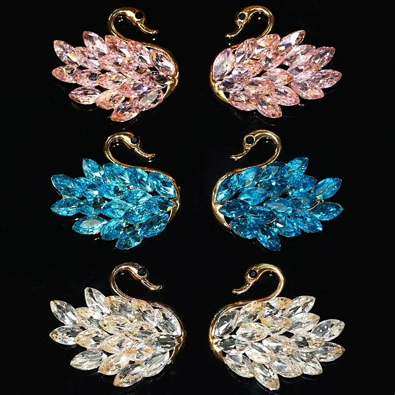 Strass Cristallo Cigno DIY Gioielli Accessori Lega Intarsiato Gemma Custodia per Telefono Scarpa Fiore Decorazione Artigianato Ciondoli