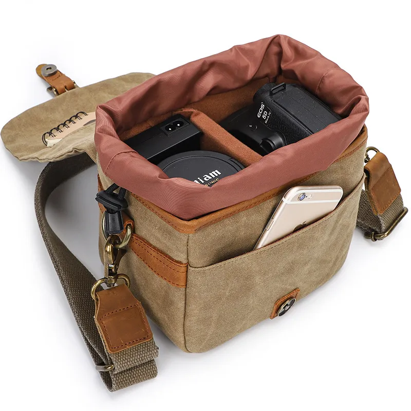 Borsa A Tracolla Monospalla In Tela Retrò Per Fotocamera DSLR Impermeabile E Resistente All'Usura Per Apparecchiature Fotografiche Uomo Donna