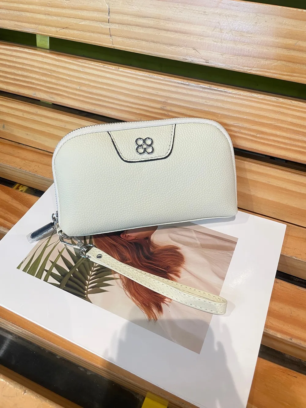 Genuine Leather Women Clutch Wallet Top-Layer Cowhide Zipper Coin Purse Versatile Phone Bag Fashion Handbag
