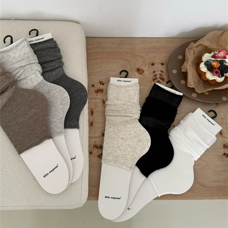 Women Casual Viscose Blend Stirrup Leg Warmers Fashion Solid Color Long Slouch Socks Spring Summer Daily Wear