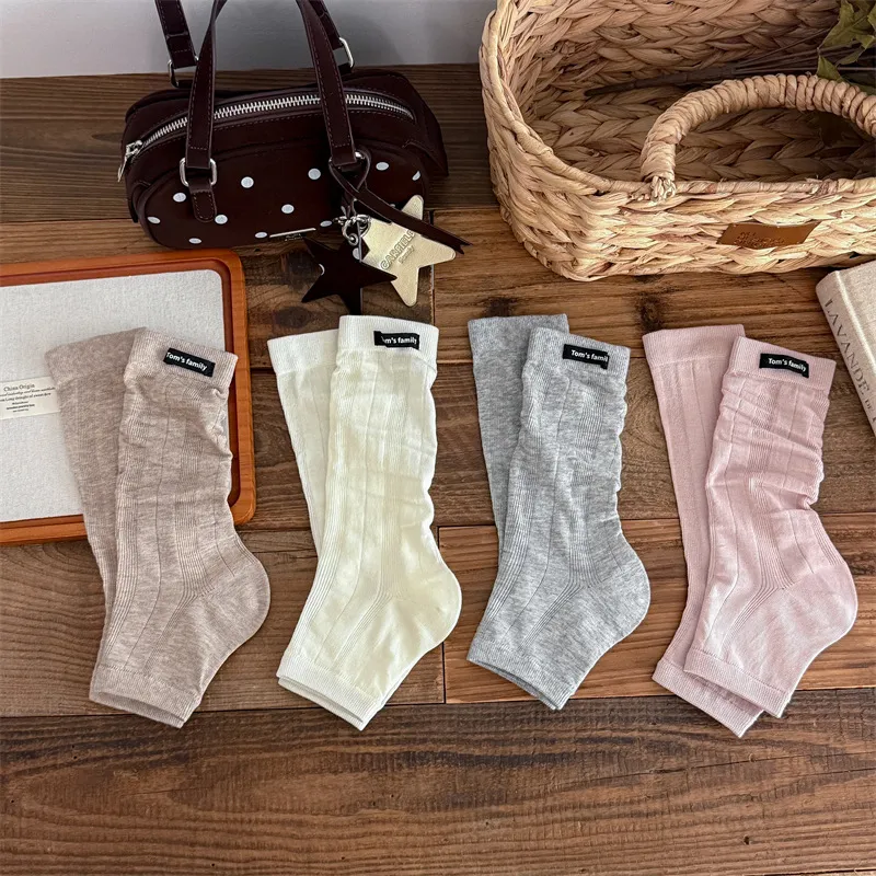 Women's Ballet Style Stirrup Socks Ribbed Slouch Socks Thin Summer Long Leg Warmers With Cloth Label