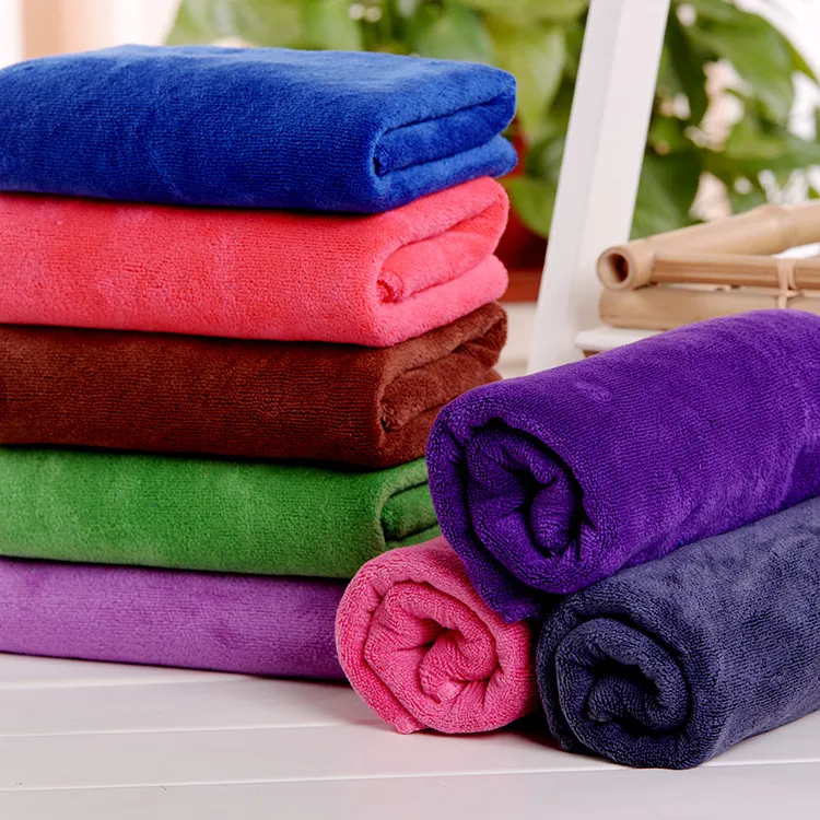 Microfiber Cleaning Towel Absorbent Car Wash Wiping Cloth Thickened Plain Weave Solid Color Soft Face Towel Home Bathroom