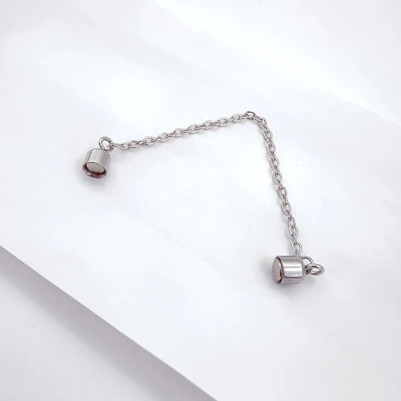 Stainless Steel Magnetic Clasp With Chain Necklace Bracelet Extender Strong Magnet Jewelry Findings