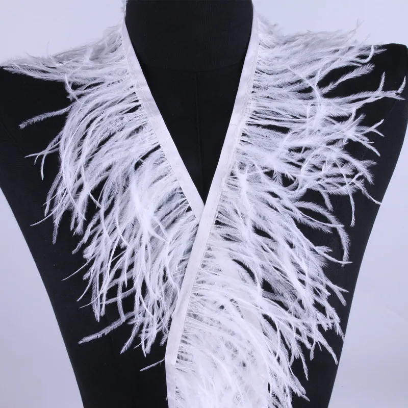 Ostrich Feather Trim Ribbon Double Layer Thickened Fluffy Feather Boa For Clothing Apparel Sewing DIY Crafts Decoration