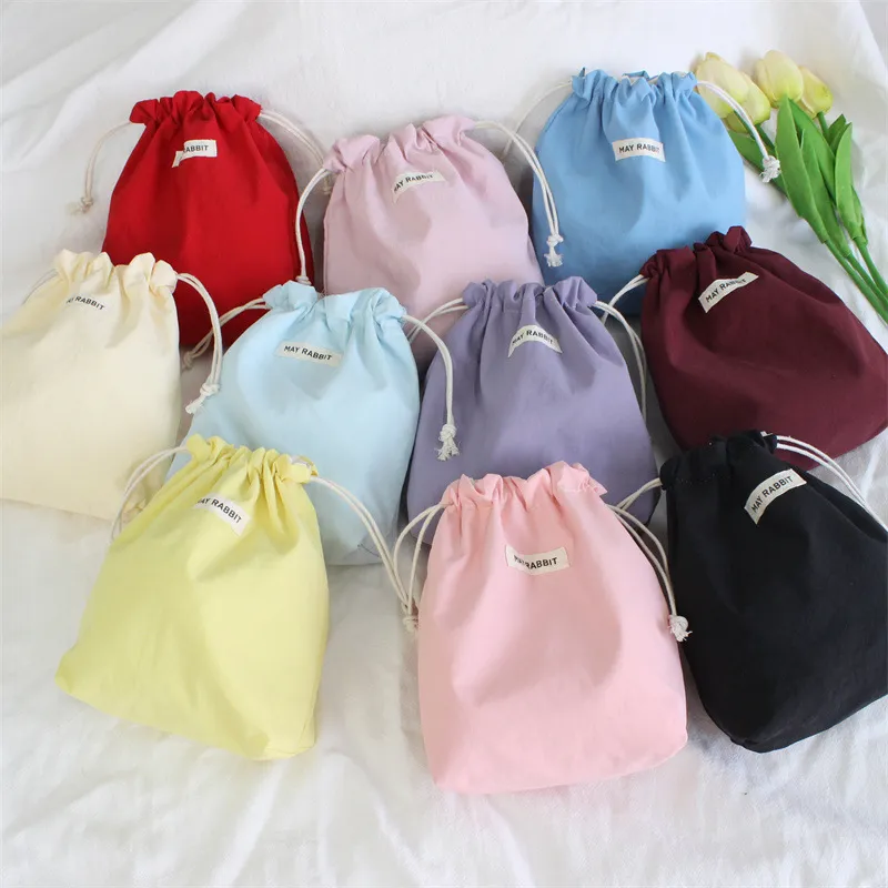 Effen Kleur Polyester Kordeltas Dubbellaags Stofvrije Reistas Cosmetische Organizer Tas Multifunctionele Verpakkingstas