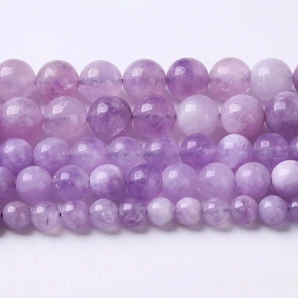 Lavendel Amethyst Naturstein Rundperlen Für Schmuckherstellung DIY Armbänder Halsketten Ethno-Stil Kristall Lose Perlen