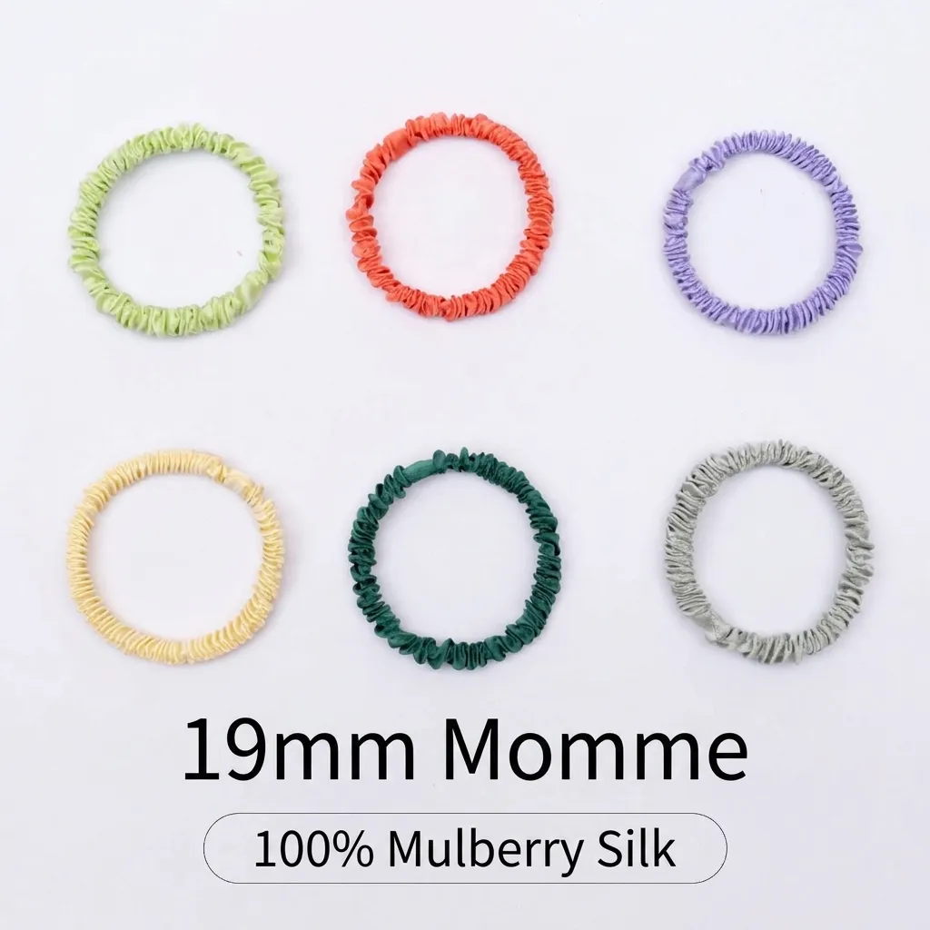 Chouchous en Pure Soie de Mûrier pour Femmes Attaches à Cheveux en Soie Haute Élastique Petits Accessoires Cheveux Corde Minimaliste