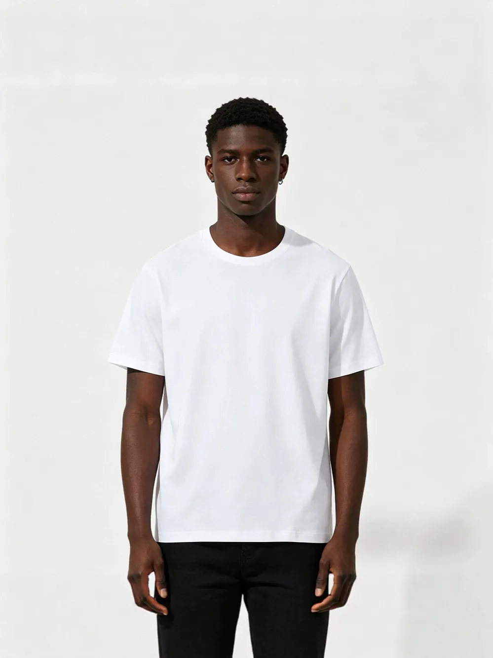 Maglietta da Uomo Casual Tinta Unita Manica Corta Vestibilità Larga Oversize Basic Girocollo Cotone Estiva