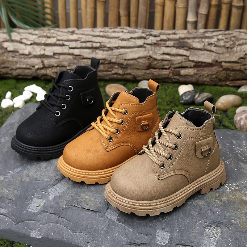 Kinderen Martin Laarzen Waterdicht Kunstleer Antislip Zachte Zool Zijrits Herfst Winter Casual Mode Schoenen Voor Jongens Meisjes