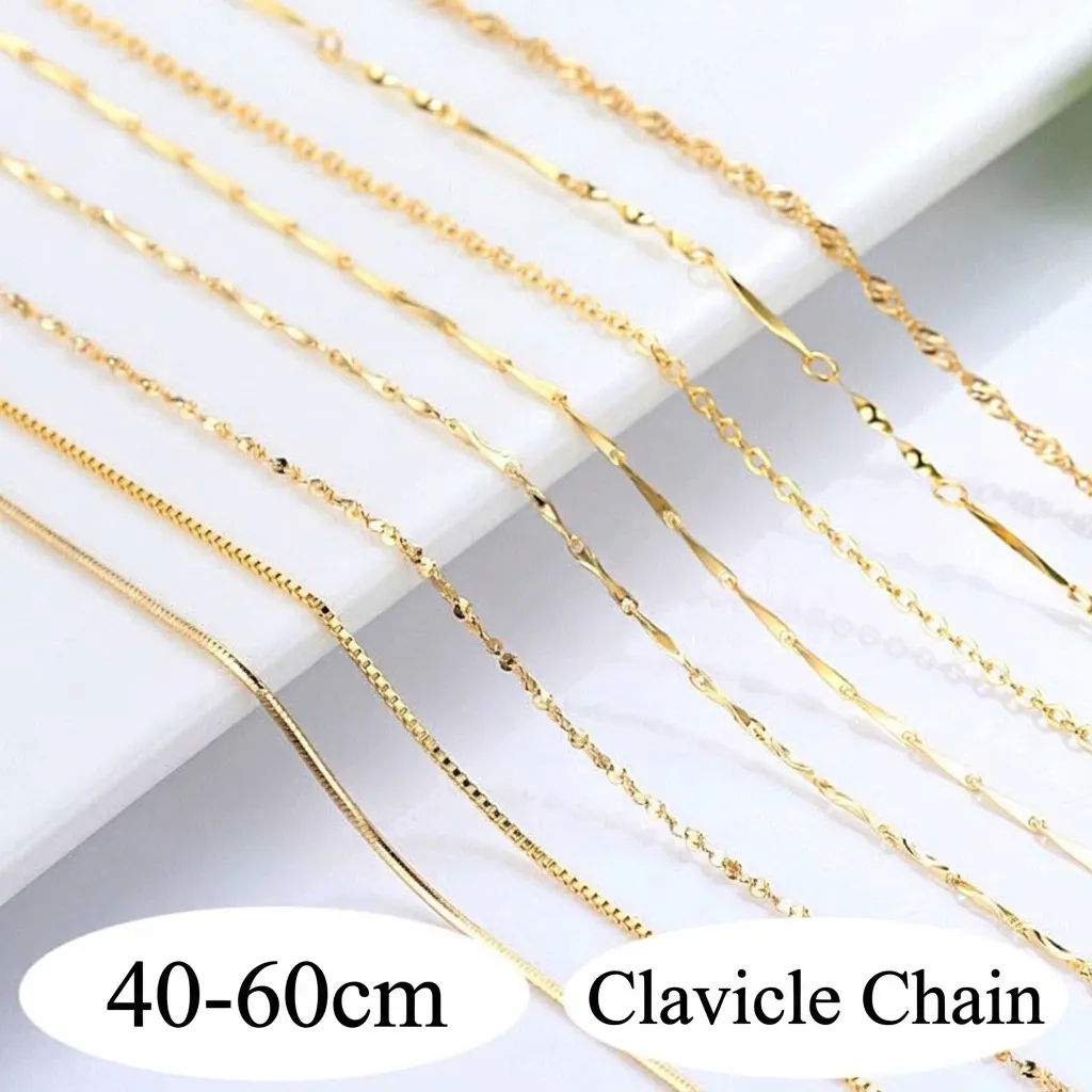 Gold Halskette Legierung Kette Für Damen Klassische Box Kreuz Wasserwelle Kette Schmuck Minimalistisch Choker Verstellbare Schichtkette