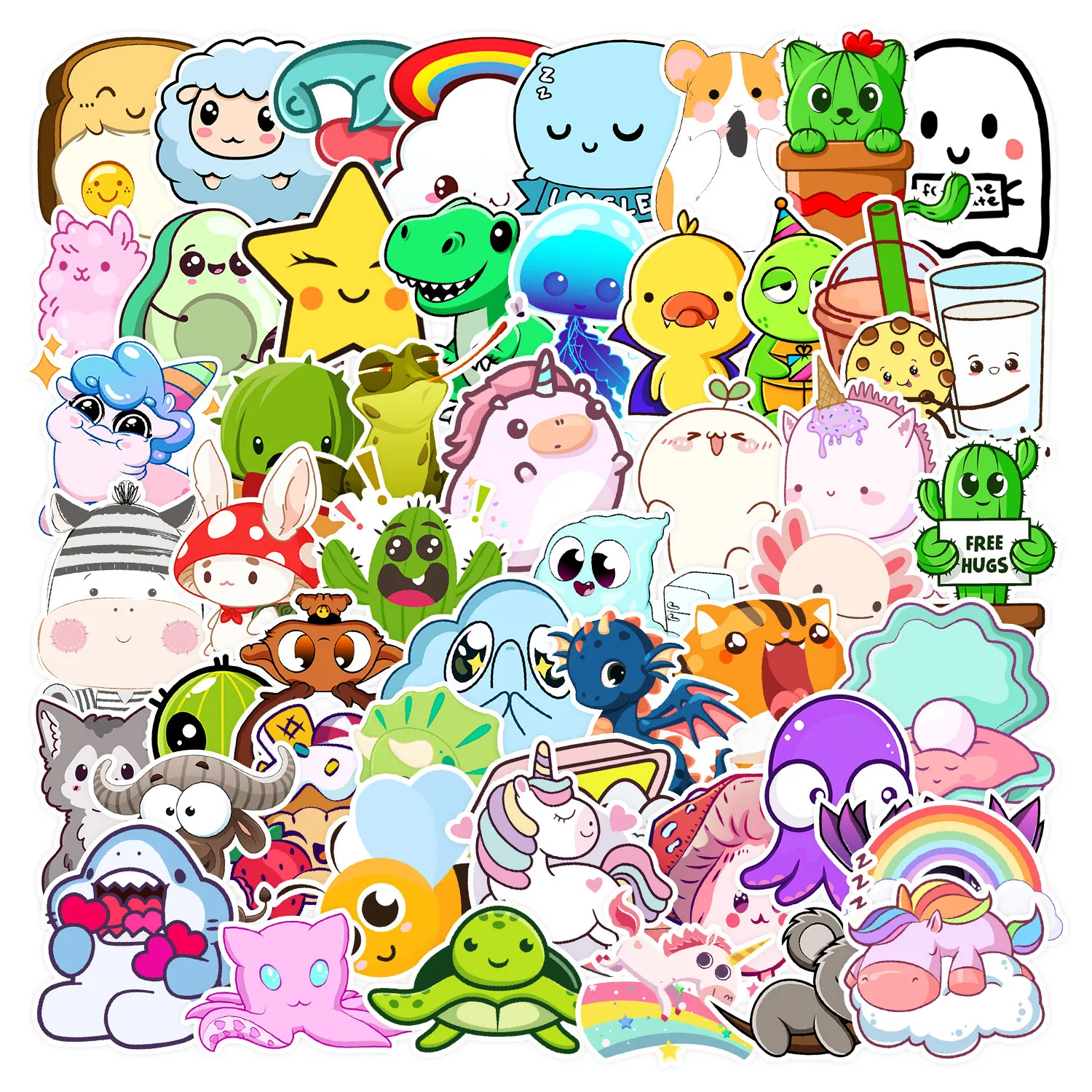 Autocollants De Dessin Animé Mignons Étanches En Vinyle Esthétiques Graffiti Sticker Pack Pour Ordinateur Portable Skateboard Valigi Bouteille D'Eau