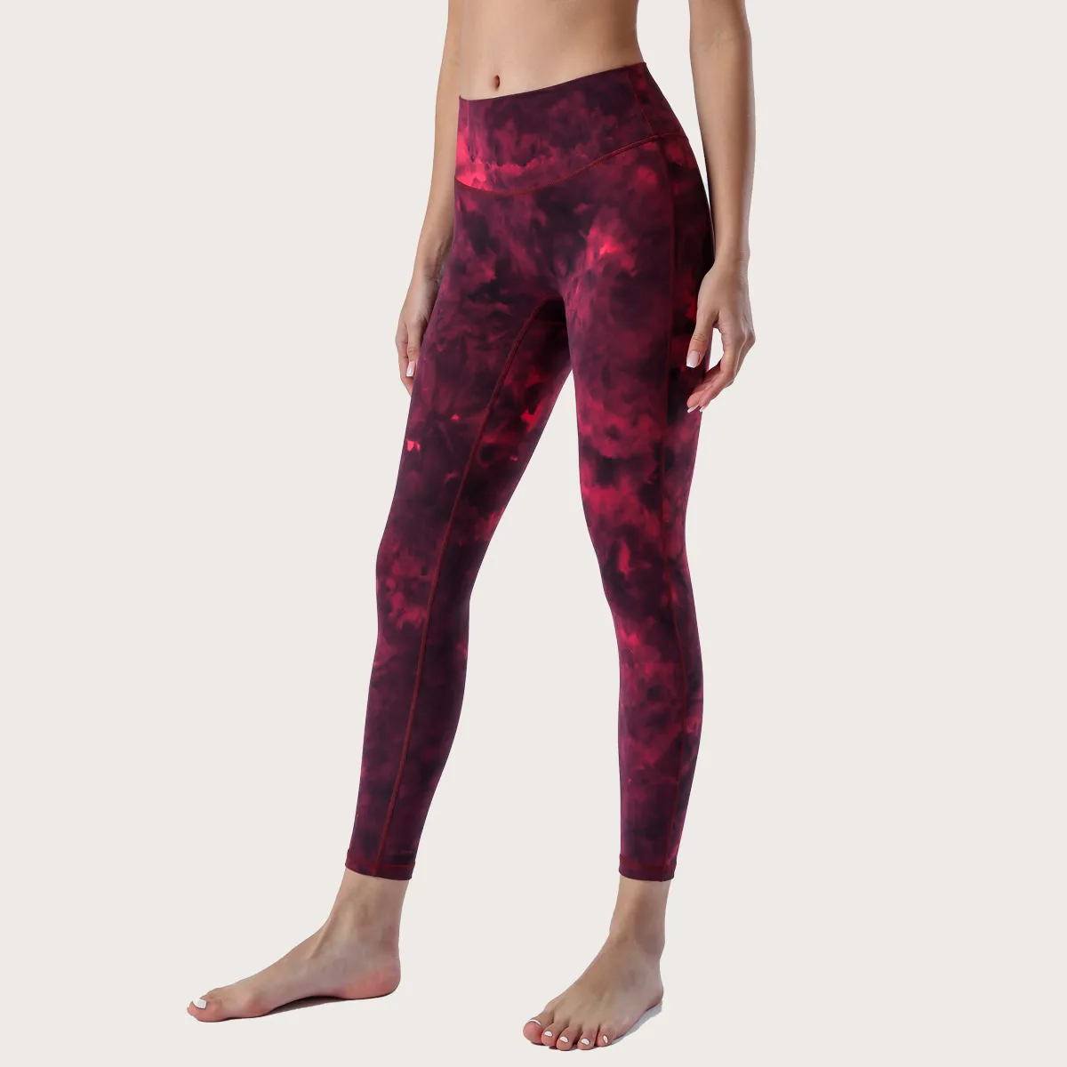 Γυναικείο Ψηλόμεσο Κολάν Yoga Fitness Tie-Dye Ανόρθωσης Γλουτών Χωρίς Ραφές Cropped