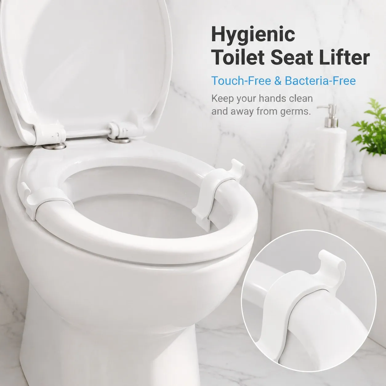 Household Toilet Seat Lifter Plastic Detachable Toilet Lid Lifter Clean Hands Practical Bathroom Accessory