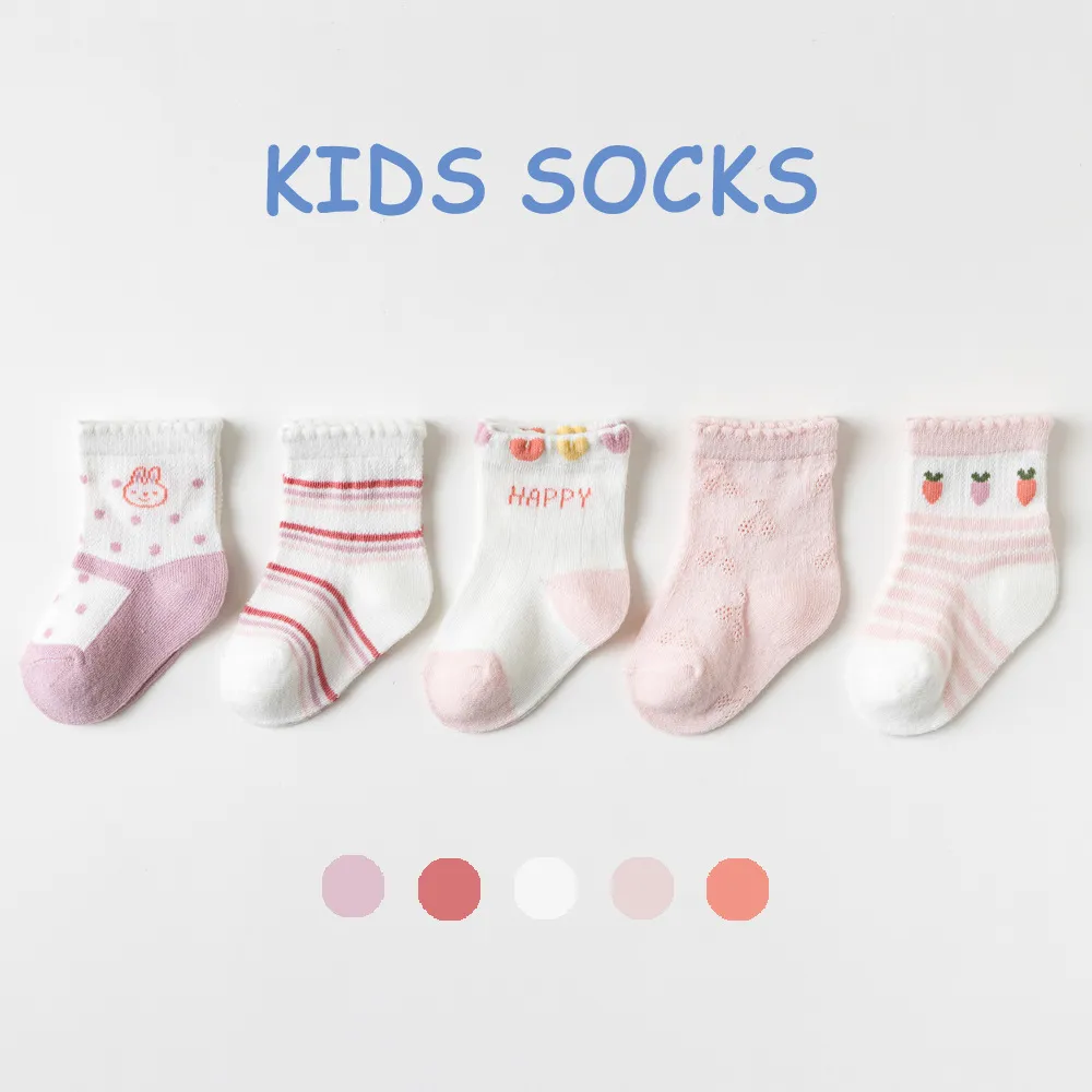 Baby Katoen Mesh Ademende Lange Sokken Schattige Cartoon Print Lente Zomer Zuigeling Anti-Muggen Kousen Kinder Kousen