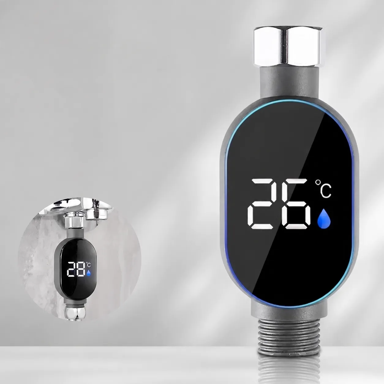 Haushalt LED Digital Wassertemperaturmesser Duschbad Thermometer Universelle Schnittstelle Wasserdicht Intelligenter Badmonitor