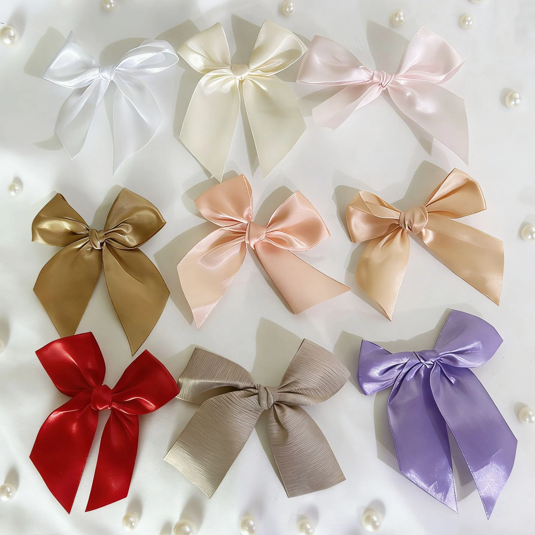 Fiocco in Nastro di Rasoo Monocolore Fiocchi Fatti A Mano per Confezione Regalo Matrimonio Festa Artigianato Decorazione Accessori