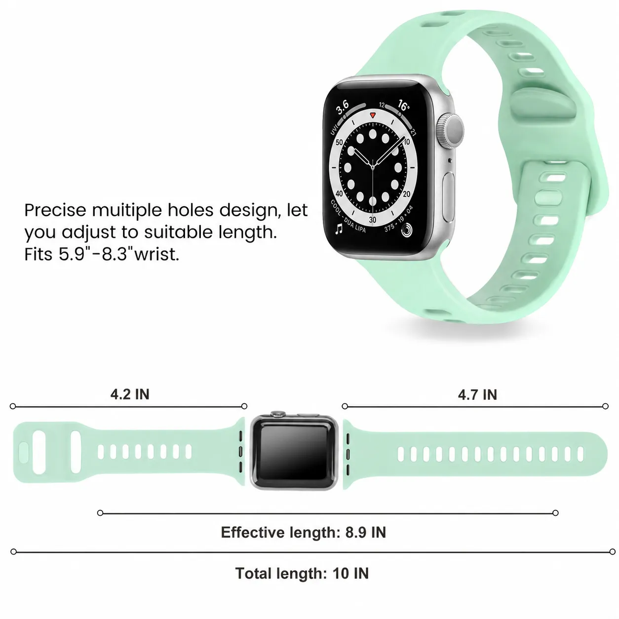 Ersatz Silikon Sport Uhrenarmband Atmungsaktives Weiches Handgelenkband Kompatibel Mit Smartwatch Fitness Zubehör
