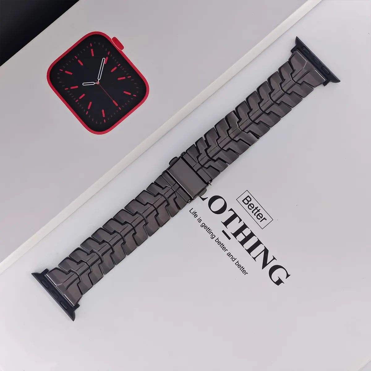 Roestvrij Staal Metalen Horlogeband Vervangende Band Mecha Stijl Schakelarmband Voor Apple Watch Series Ultra