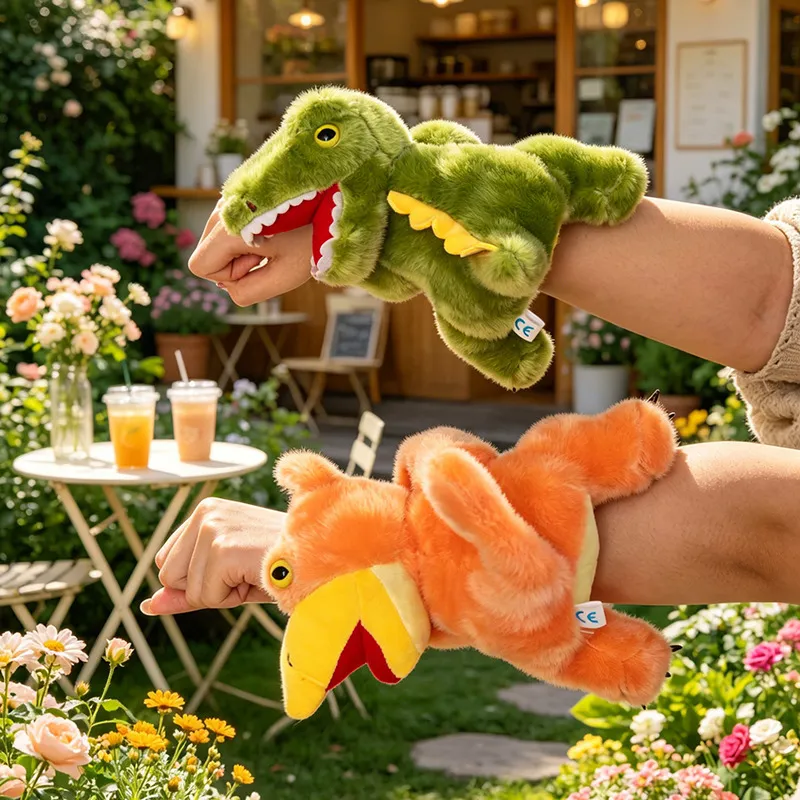 Simpatico Bracciale a Scatto in Peluche di Dinosauro Cartoon Giocattolo
