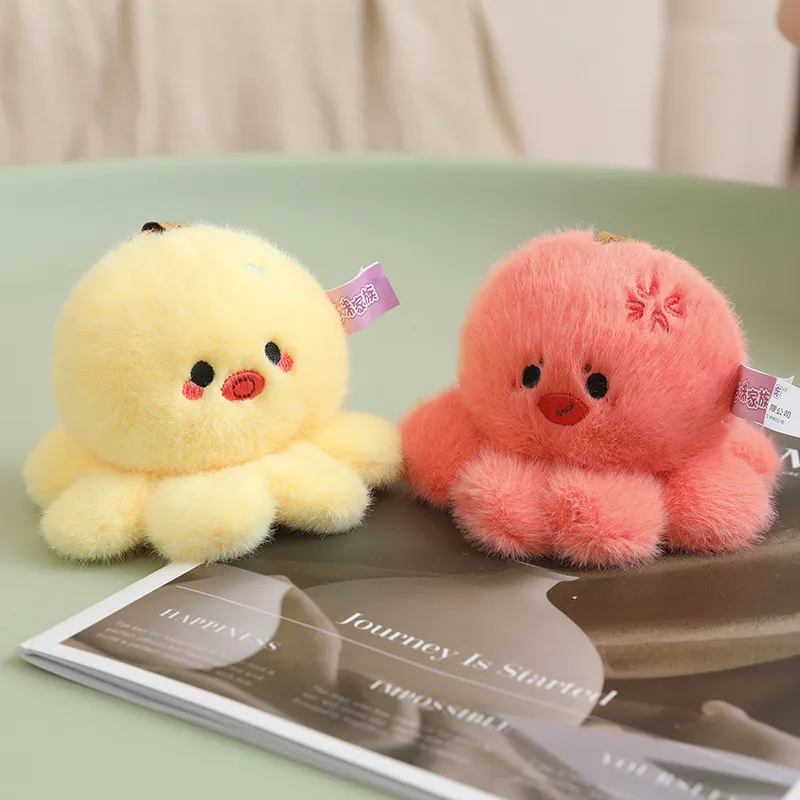 Jouet en Peluche Pieuvre d'Humeur de Dessin Animé Mignon Expression Poupée en Peluche Doux Porte-clés Cartable Pendentif Cadeau