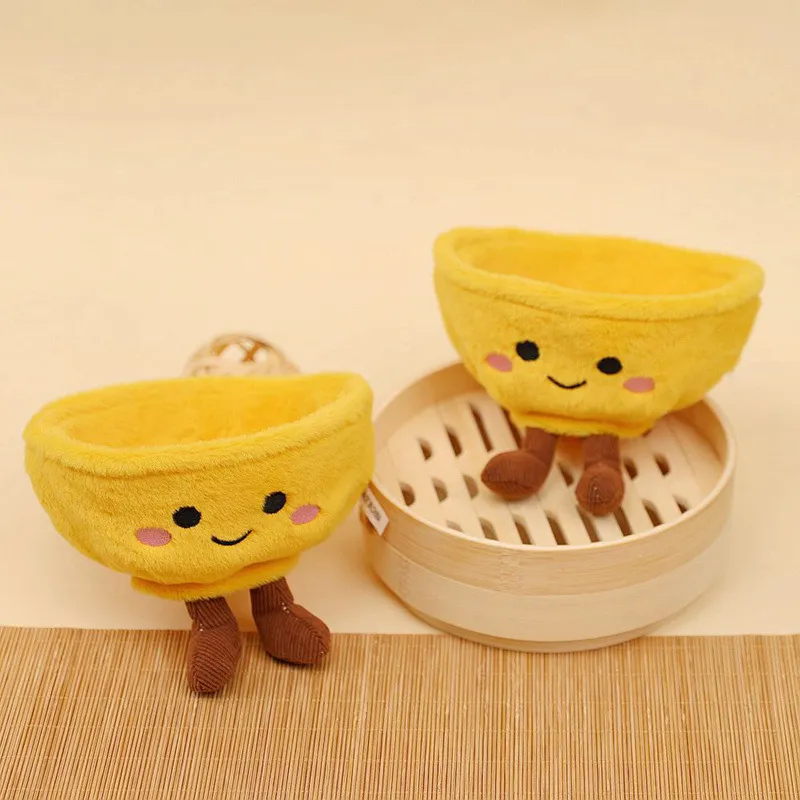Creative Golden Bowl Plush Toy Doll Cute Cartoon Stuffed Doll Desktop Ornament Photography Prop Birthday Gift