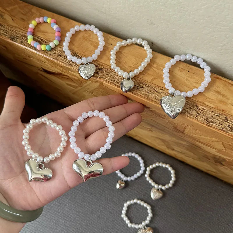 Handgefertigte Perlen-Herz-Puppenhalskette Zubehör Schöner DIY Dekorativer Schmuck Für Plüschtiere