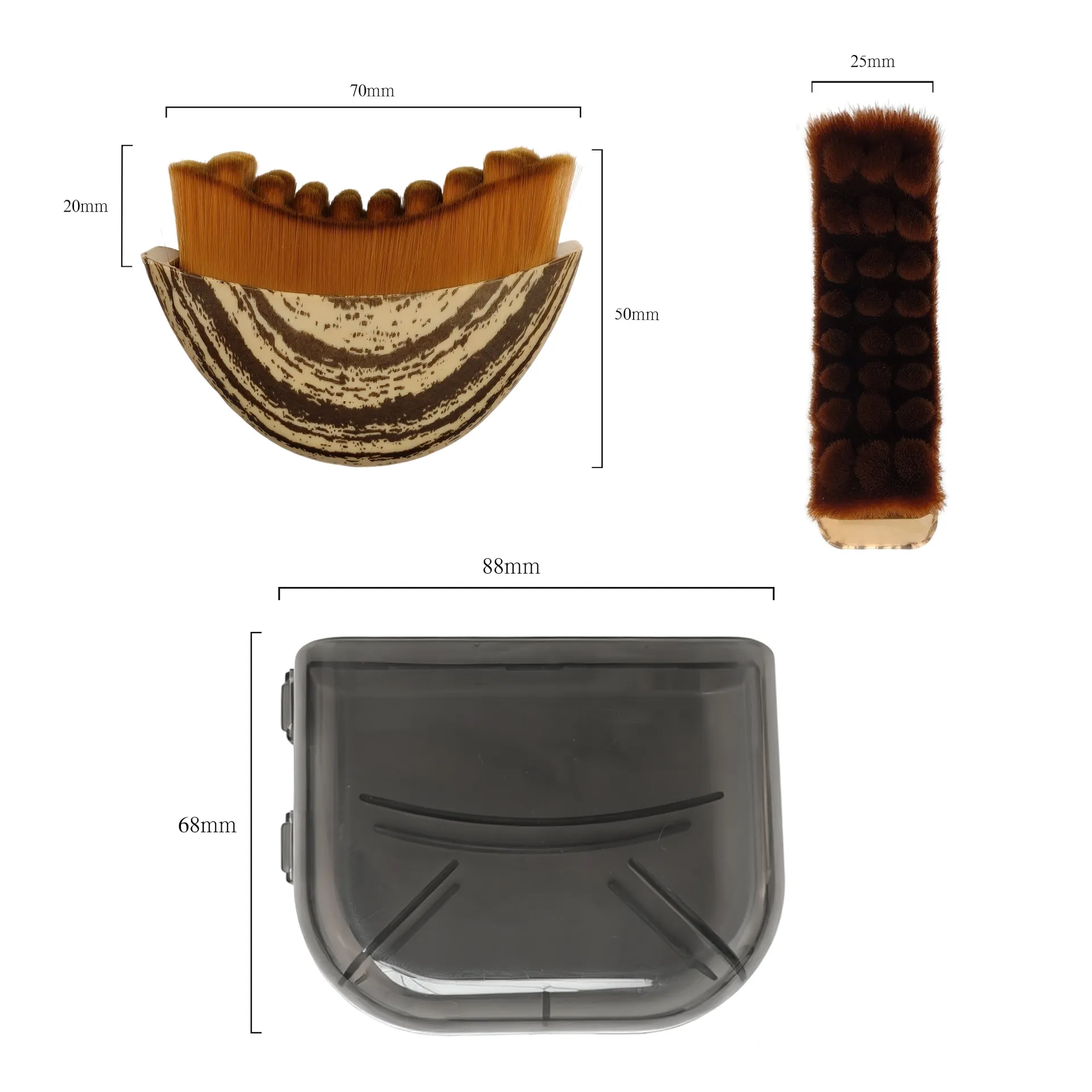 Gezicht Lymfatische Contour Massage Borstel Synthetische Vezels Houtnerf Handvat Gezicht Oog Nek Verzorging Tool Met Etui